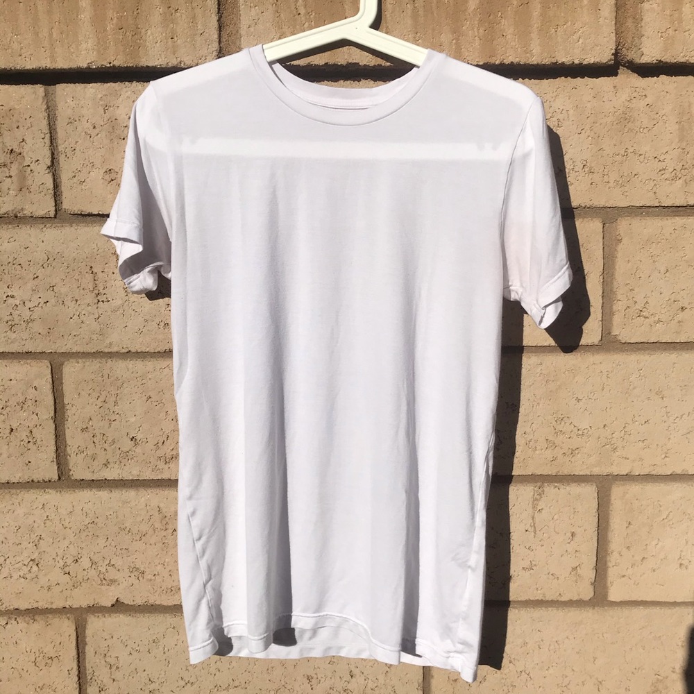 Plain white scoop neck T